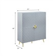 ACME Gaines 2-Door Accent Cabinet with Metal Legs in Gray High Gloss