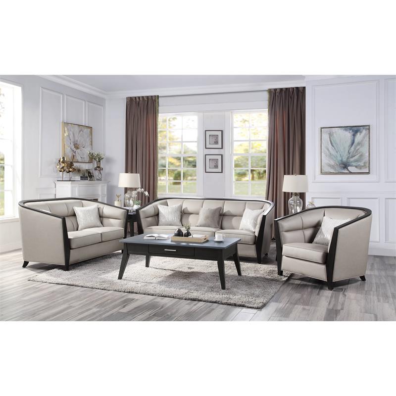 ACME Zemocryss Tight Back Sofa with Loose Seat Cushion in Beige Fabric