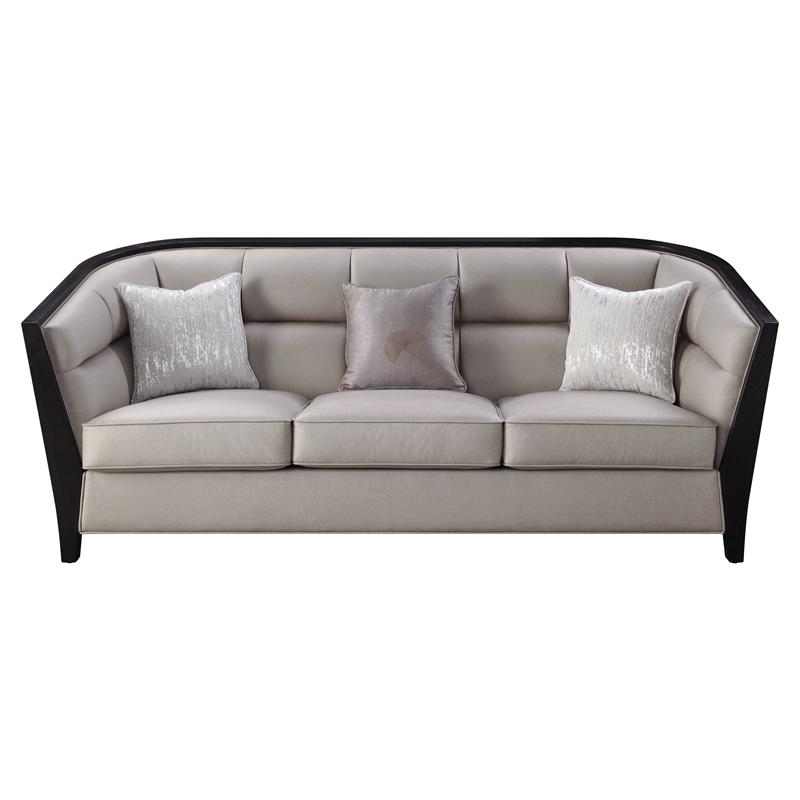 ACME Zemocryss Tight Back Sofa with Loose Seat Cushion in Beige Fabric