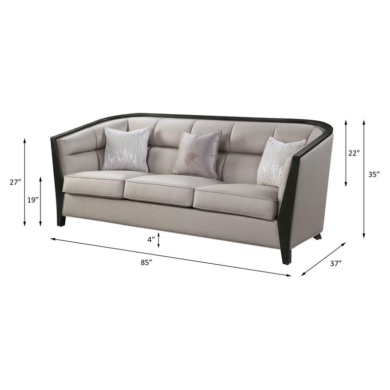 ACME Zemocryss Tight Back Sofa with Loose Seat Cushion in Beige Fabric