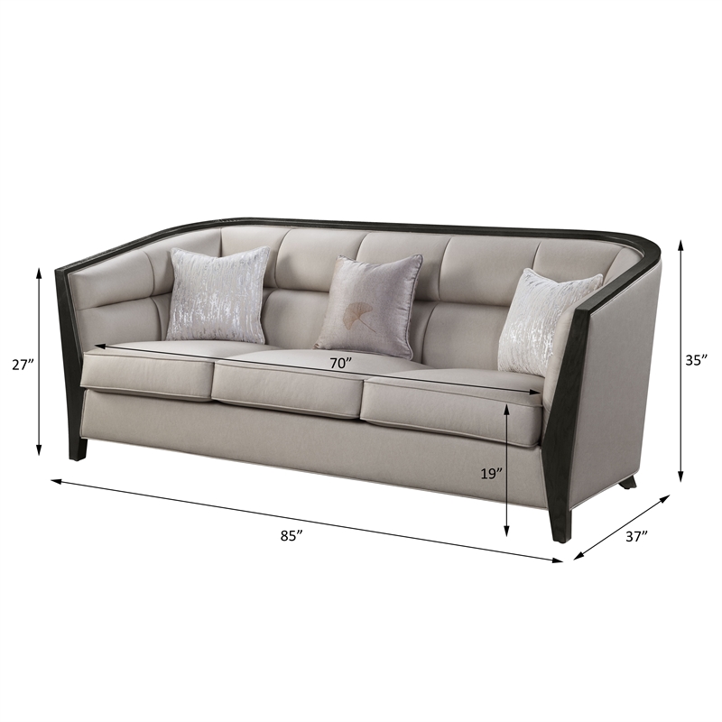 ACME Zemocryss Tight Back Sofa with Loose Seat Cushion in Beige Fabric