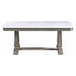 ACME Zumala Wooden Dining Table with Trestle Base in White and Weathered Oak