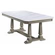 ACME Zumala Wooden Dining Table with Trestle Base in White and Weathered Oak