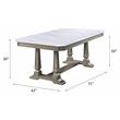 ACME Zumala Wooden Dining Table with Trestle Base in White and Weathered Oak