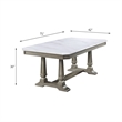 ACME Zumala Wooden Dining Table with Trestle Base in White and Weathered Oak