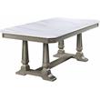 ACME Zumala Wooden Dining Table with Trestle Base in White and Weathered Oak