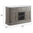ACME Zumala 3 Drawers Wooden Server with Marble Top in White and Weathered Oak