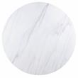 ACME Gerardo Round Marble Top Dining Table in White and Weathered Espresso