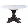 ACME Gerardo Round Marble Top Dining Table in White and Weathered Espresso