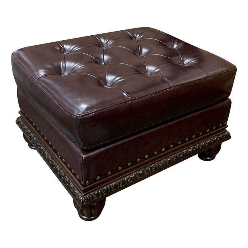 ACME Anondale Ottoman in Espresso Top Grain Leather Match & Cherry