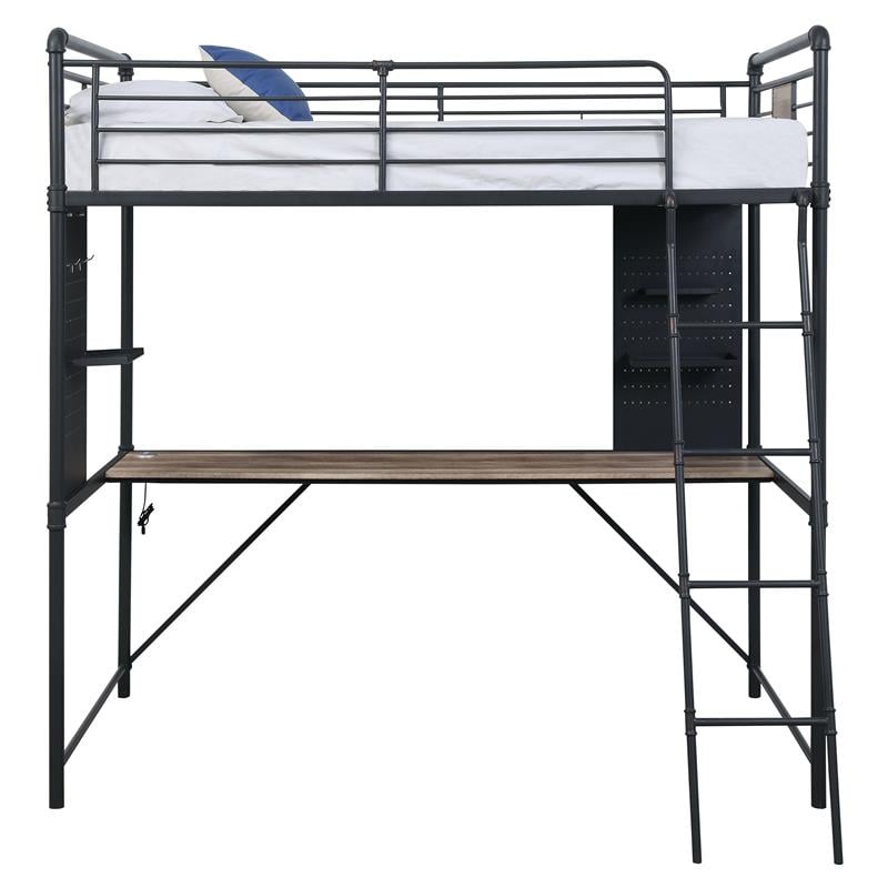 ACME Cordelia Metal Twin Loft Bed in Sandy Black and Dark Bronze