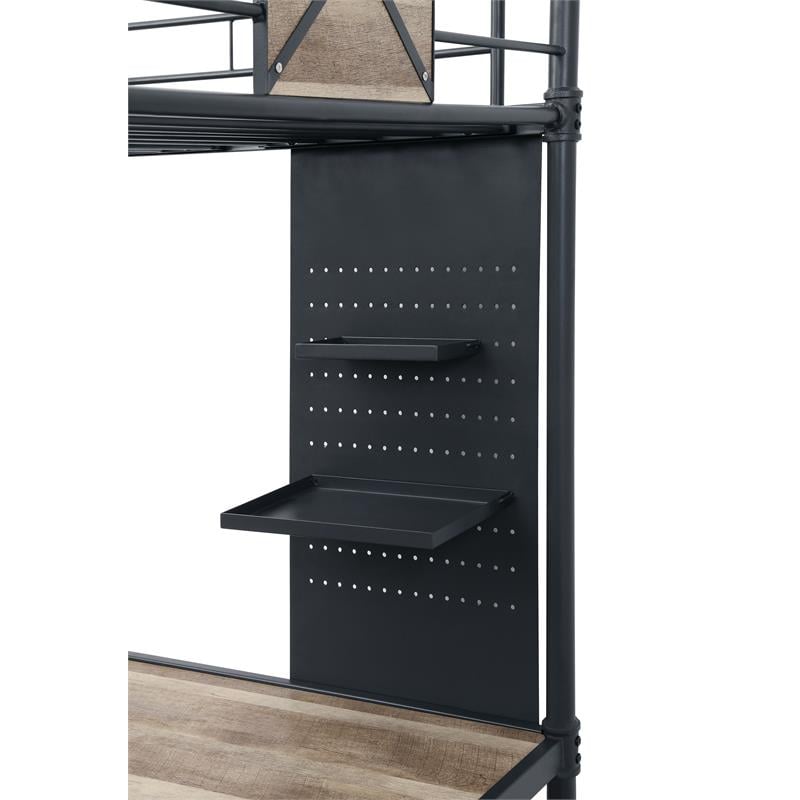 ACME Cordelia Metal Twin Loft Bed in Sandy Black and Dark Bronze