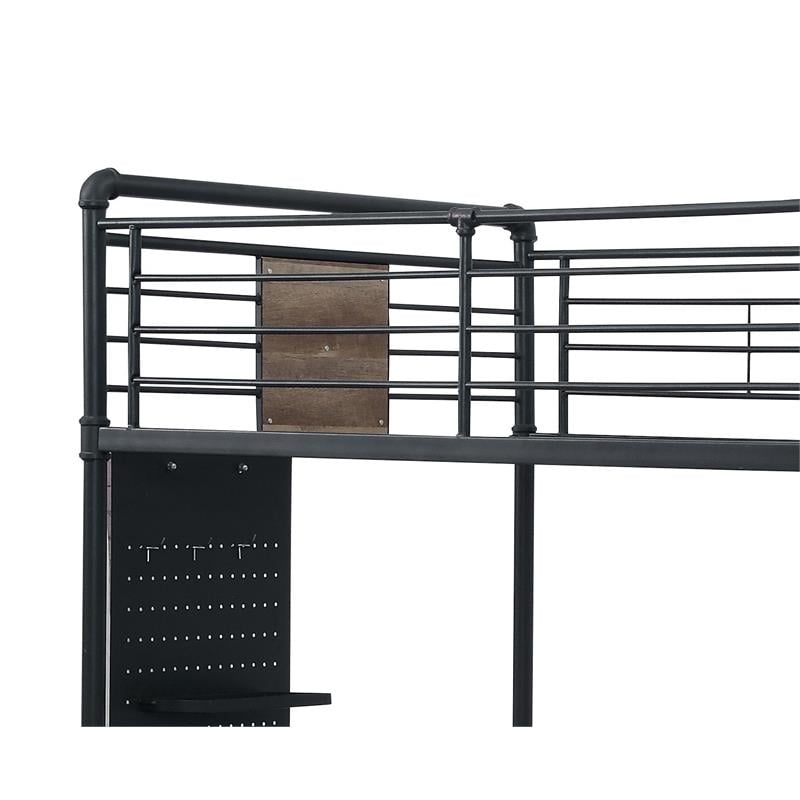 ACME Cordelia Metal Twin Loft Bed in Sandy Black and Dark Bronze