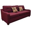 ACME Cleavon II Linen Fabric Reversible Sectional Sofa and Ottoman in Red