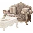 ACME Ragenardus Loveseat in Gray Fabric & Antique White
