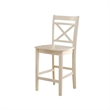 ACME Tartys Wooden Counter Height Chair in Cream Set of 2