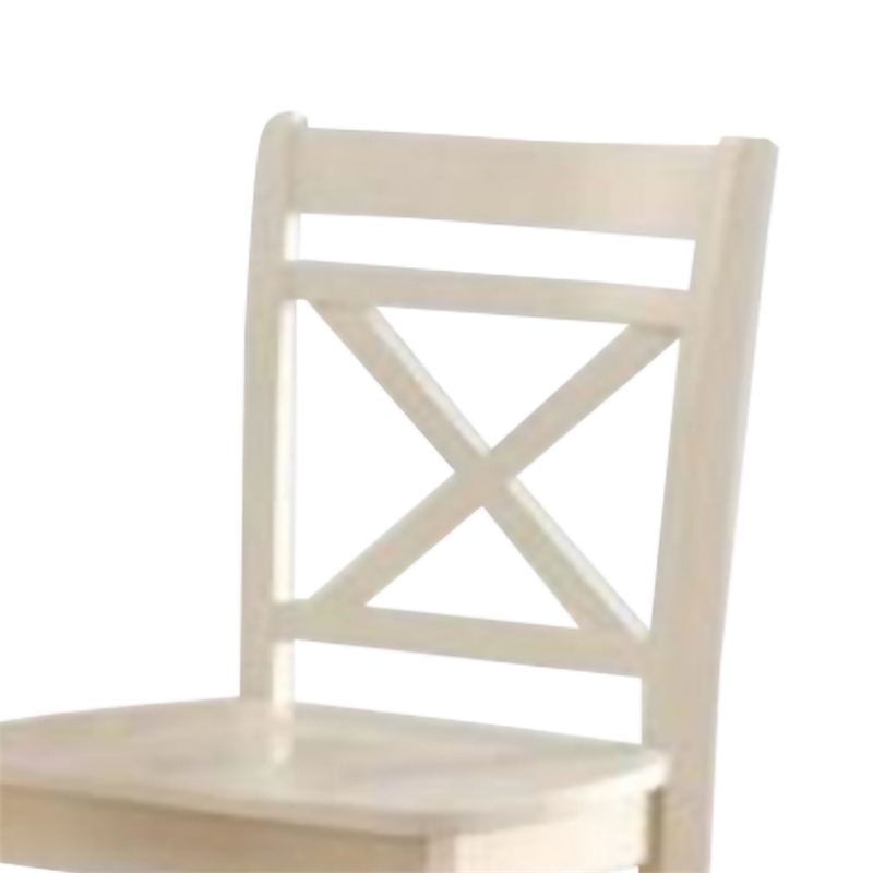 ACME Tartys Wooden Counter Height Chair in Cream Set of 2