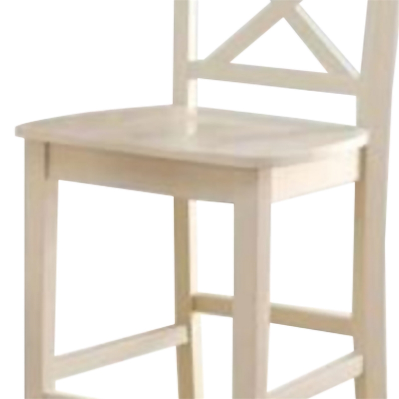 ACME Tartys Wooden Counter Height Chair in Cream Set of 2