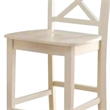 ACME Tartys Wooden Counter Height Chair in Cream Set of 2