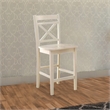 ACME Tartys Wooden Counter Height Chair in Cream Set of 2