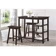 ACME Nyssa 3-Piece Wooden Counter Height Set in Walnut