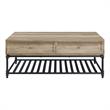 ACME Brantley 2-Drawer Wooden Coffee Table in Oak and Sandy Black