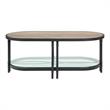 ACME Brantley Oval Wooden Coffee Table in Oak and Sandy Black