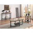ACME Brantley Oval Wooden Coffee Table in Oak and Sandy Black