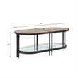 ACME Brantley Oval Wooden Coffee Table in Oak and Sandy Black