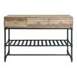 ACME Brantley 3-Drawer Wooden Rectangular Sofa Table in Oak and Sandy Black