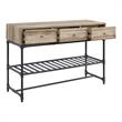 ACME Brantley 3-Drawer Wooden Rectangular Sofa Table in Oak and Sandy Black