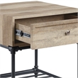 ACME Brantley 1-Drawer Wooden Square End Table in Oak and Sandy Black