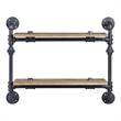 ACME Brantley Wall Rack with 2 Wooden Shelves in Oak and Sandy Black