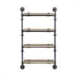 ACME Brantley Wall Rack with 4 Wooden Shelves in Oak and Sandy Black