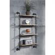 ACME Brantley Wall Rack with 4 Wooden Shelves in Oak and Sandy Black