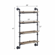 ACME Brantley Wall Rack with 4 Wooden Shelves in Oak and Sandy Black