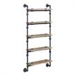 ACME Brantley Wall Rack with 5 Wooden Shelves in Oak and Sandy Black
