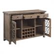 ACME Raphaela Wooden Server with Cup Holder and Wine Rack in Weathered Cherry