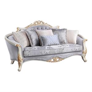 ACME Galelvith Fabric Upholstered Sofa with 5 Pillows in Gray