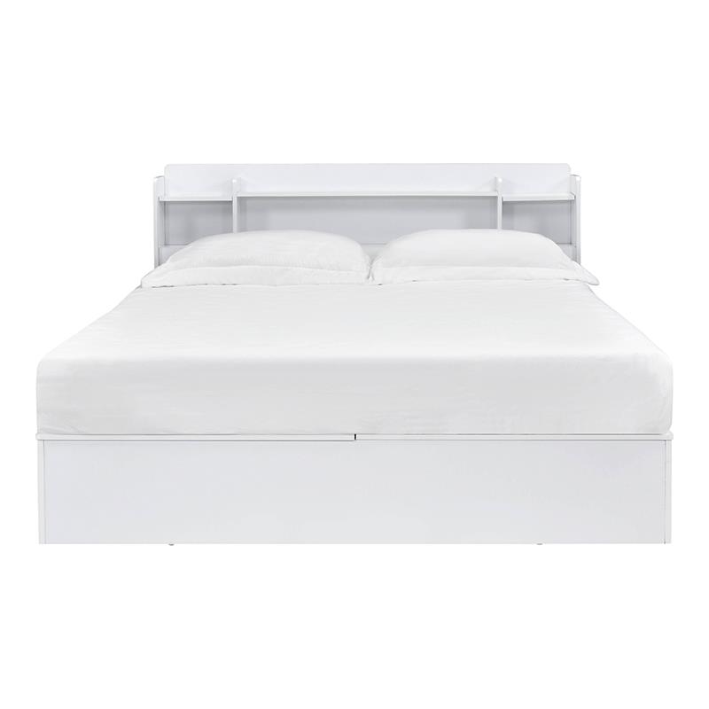 ACME Perse Wood Queen Platform Bed with Under Storage in White