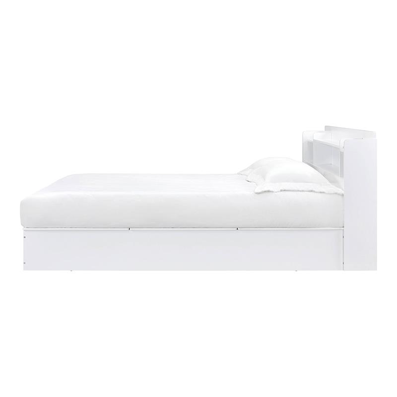 ACME Perse Wood Queen Platform Bed with Under Storage in White
