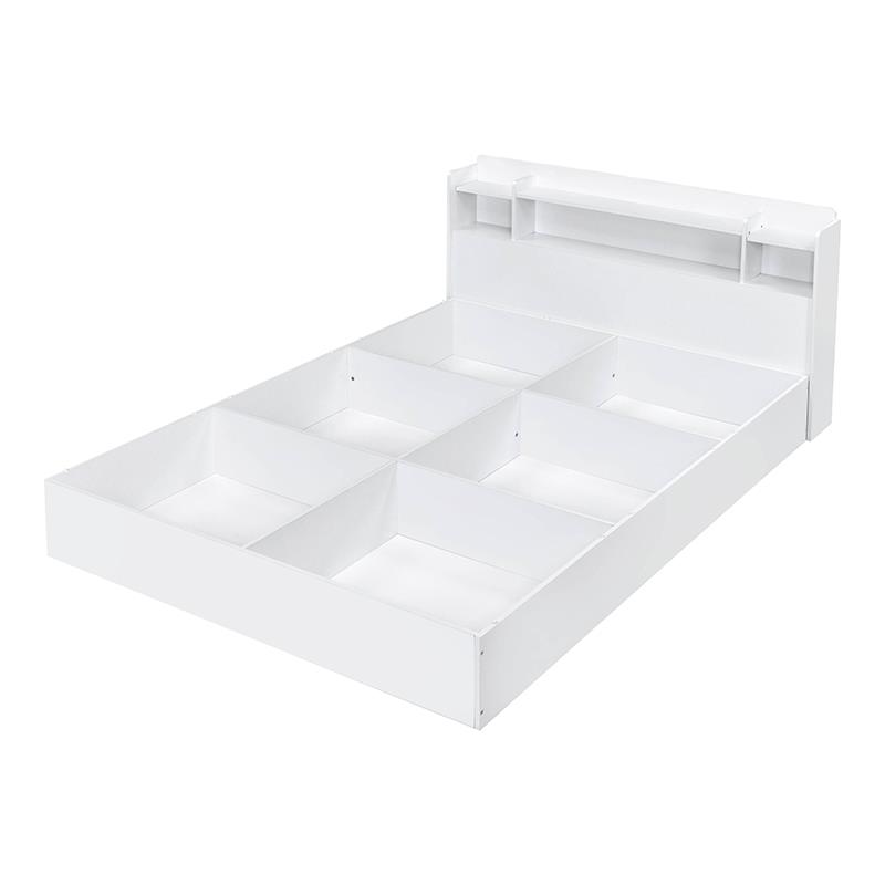 ACME Perse Wood Queen Platform Bed with Under Storage in White