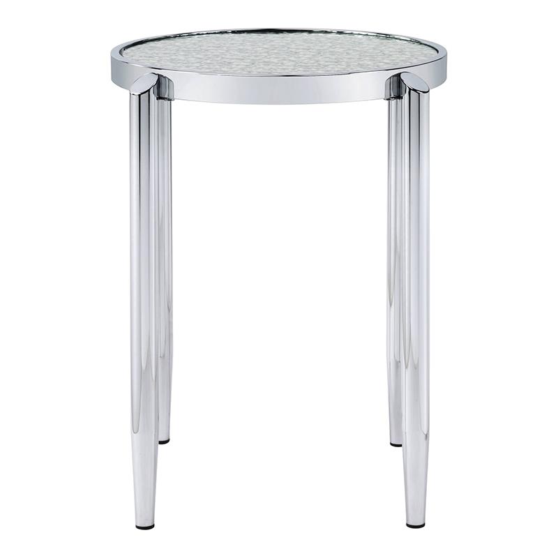 ACME Abbe End Table in Glass and Chrome