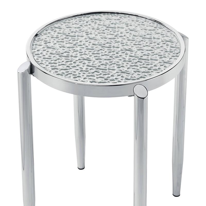 ACME Abbe End Table in Glass and Chrome