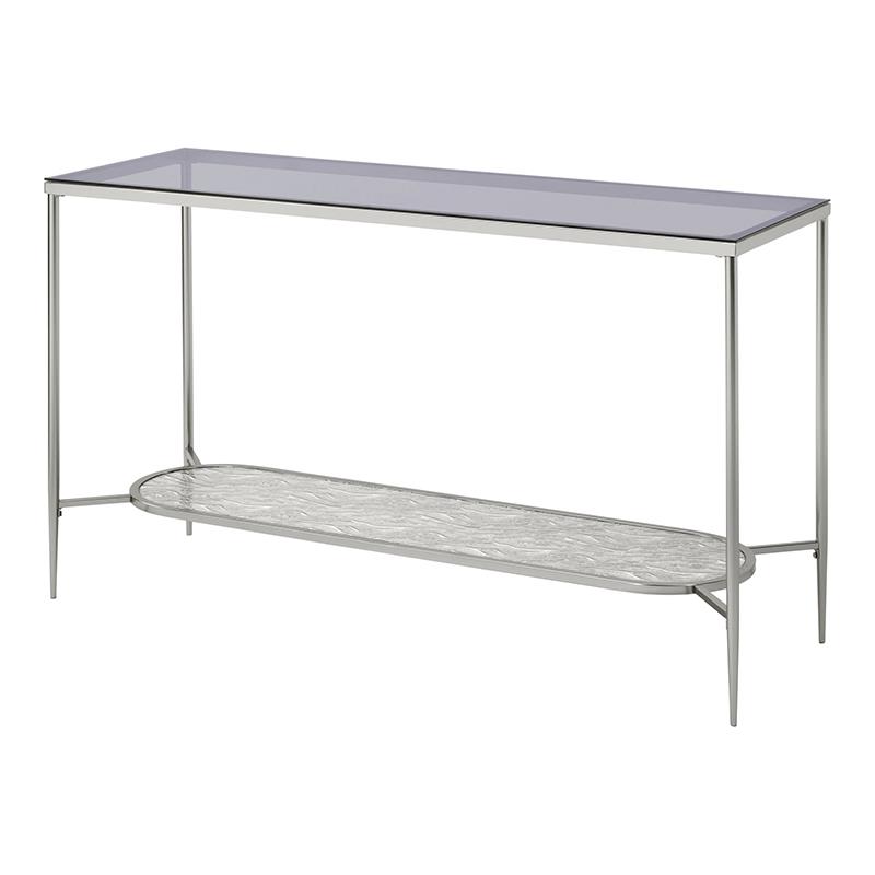 ACME Adelrik Sofa Table in Glass and Chrome