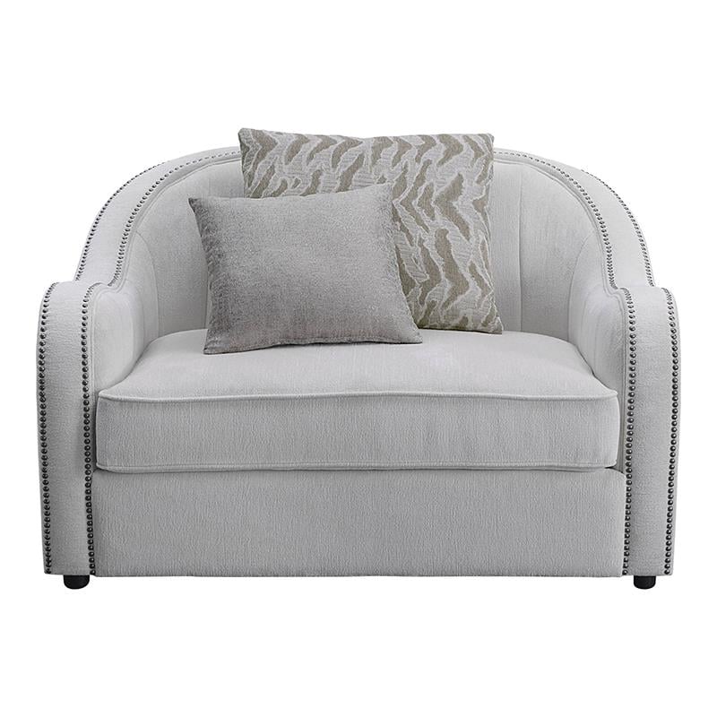 ACME Mahler Chair with 2 Pillows in Beige Linen Fabric