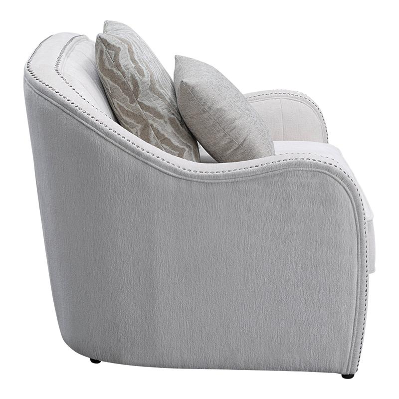 ACME Mahler Chair with 2 Pillows in Beige Linen Fabric