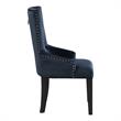 ACME Varian II Velvet Tufted Side Chair with Nail-head Trim in Black and Silver