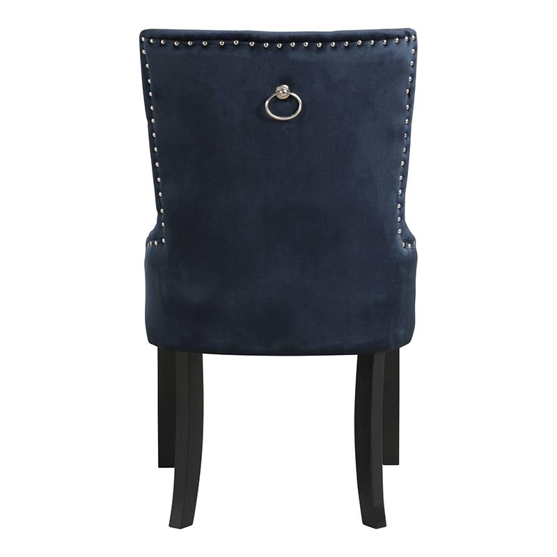ACME Varian II Velvet Tufted Side Chair with Nail-head Trim in Black and Silver