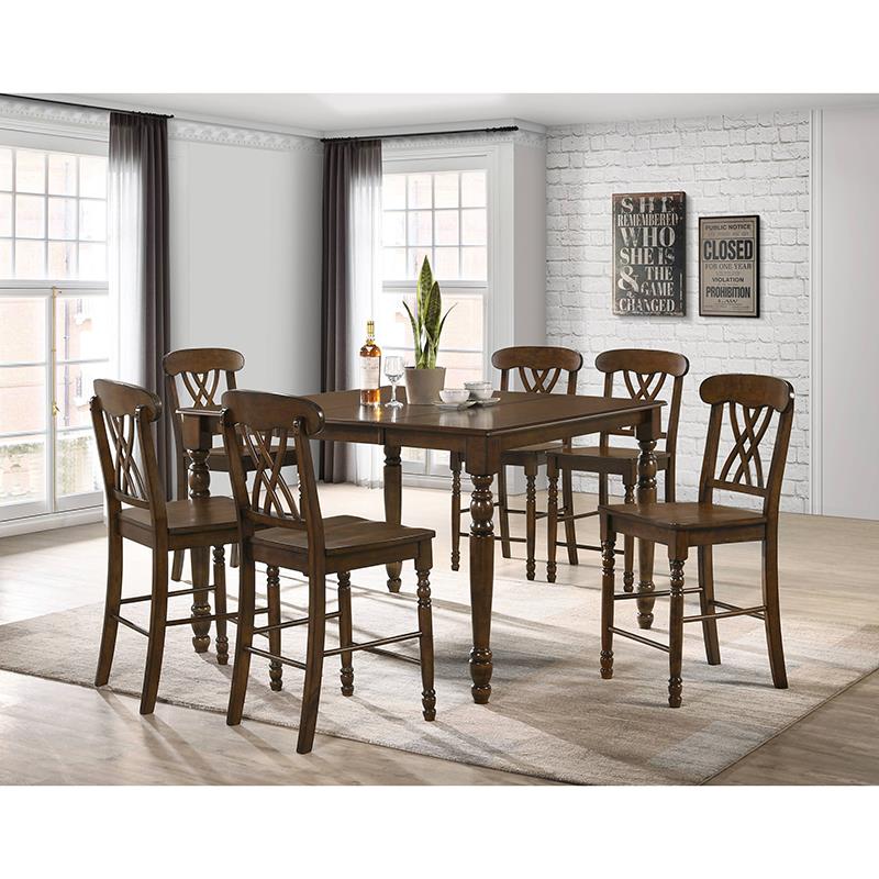 ACME Dylan Square Wooden Counter Height Table in Walnut
